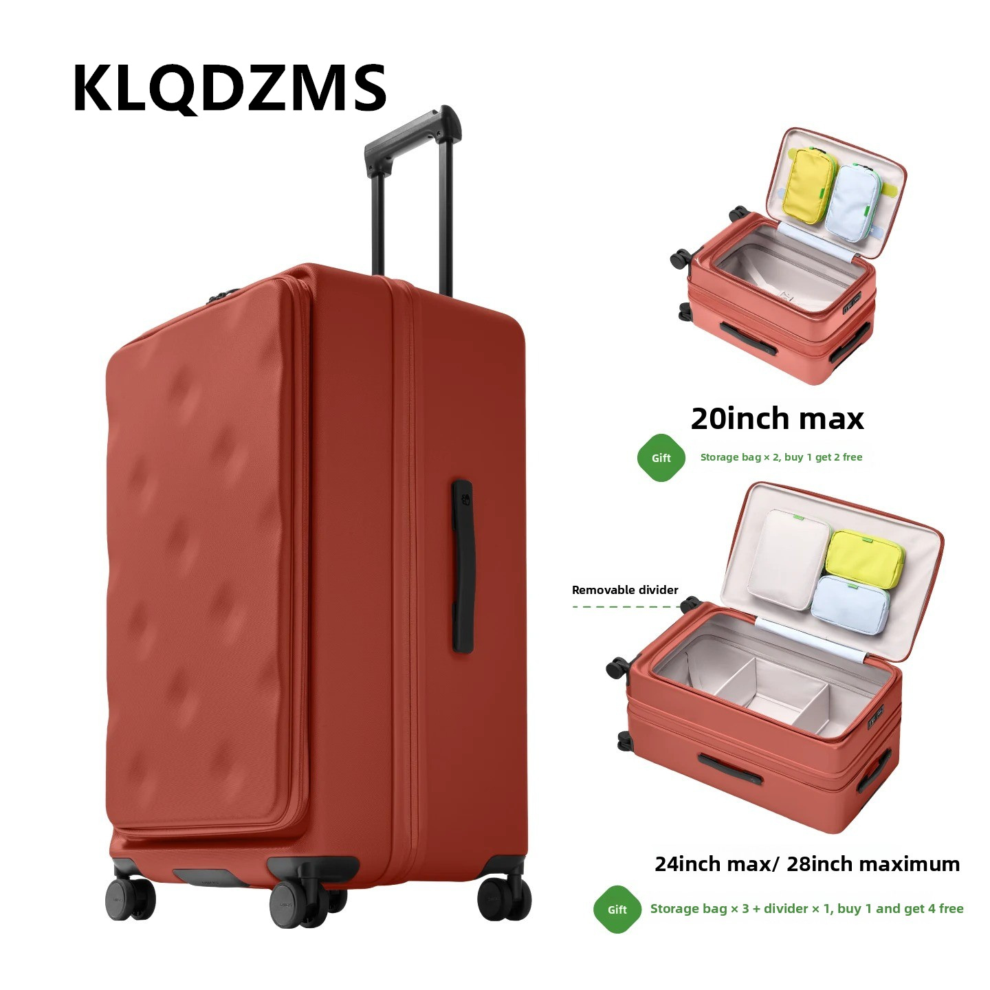 KLQDZMS กระเป๋าเดินทาง กระเป๋า - Spinner Wheel Rolling Suitcase 20 Inch บทวิจารณ์และราคา